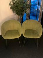 Groene schelp stoelen eetkamer/ woonkamer, Huis en Inrichting, Stoelen, Ophalen, Gebruikt, Twee, Overige kleuren