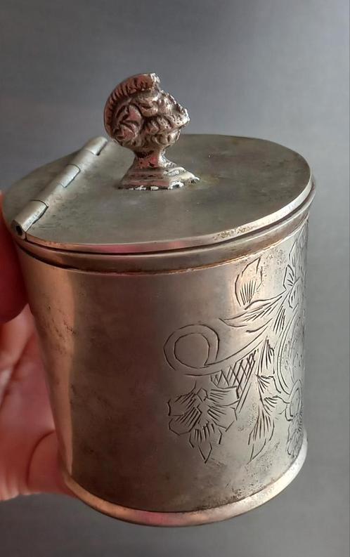 Antieke Nikkelzilver Tabakspot –ca. eind 19e/begin 20e eeuw, Antiek en Kunst, Curiosa en Brocante, Ophalen of Verzenden