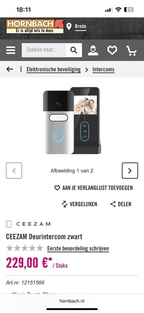 CEEZAM Slimme Deurbel met Camera - Nieuw, Audio, Tv en Foto, Videobewaking, Nieuw, Buitencamera, Ophalen of Verzenden