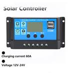 Solar Laadregelaar 60A 12V/24V Spanningsregelaar Zonnepaneel, Ophalen of Verzenden, Nieuw
