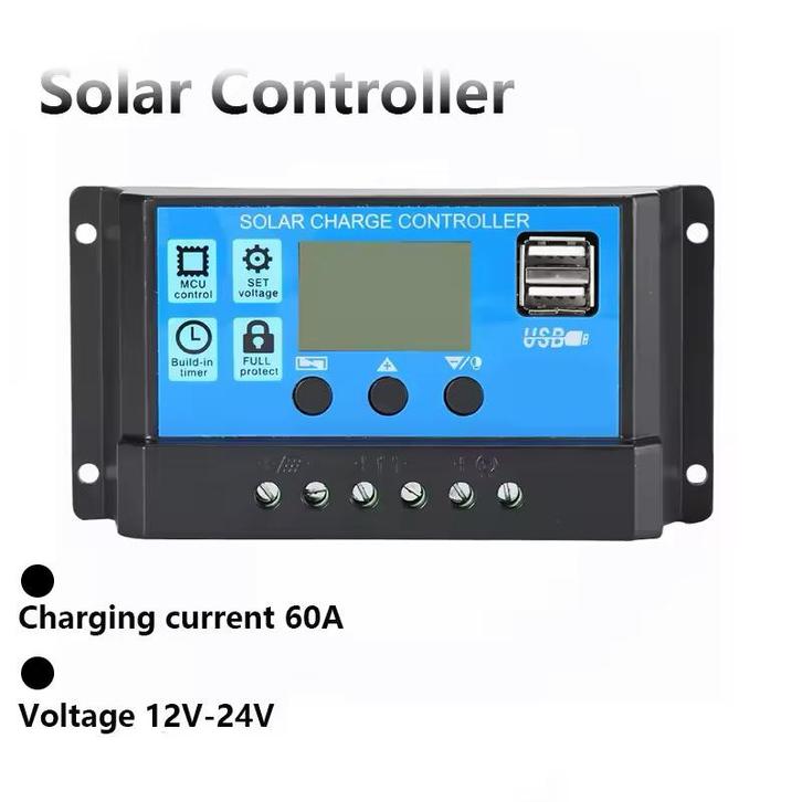 Solar Laadregelaar 60A 12V/24V Spanningsregelaar Zonnepaneel, Caravans en Kamperen, Camper-accessoires, Nieuw, Ophalen of Verzenden