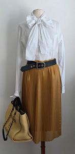 More & more oker/ goud gele plisse rok 38 40 42, Maat 38/40 (M), Purdey more en more, Verzenden, Geel