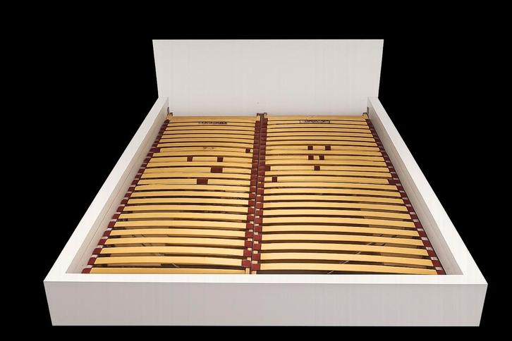 Witte Ikea Malm bed 160x200, Huis en Inrichting, Slaapkamer | Bedden, Gebruikt, Tweepersoons, 160 cm, 200 cm, Hout, Wit, Ophalen