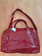 Nieuw luxe donker rood croq leer en bont stof grote tas ., Ophalen of Verzenden, Nieuw, Rood, Overige typen