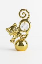 Verguld 24K goud Kattenbeeldje met Kristal & Fotohouder, Verzenden, Mail@gustav-lindner.at, Nieuw, Vilsalpseestrabe