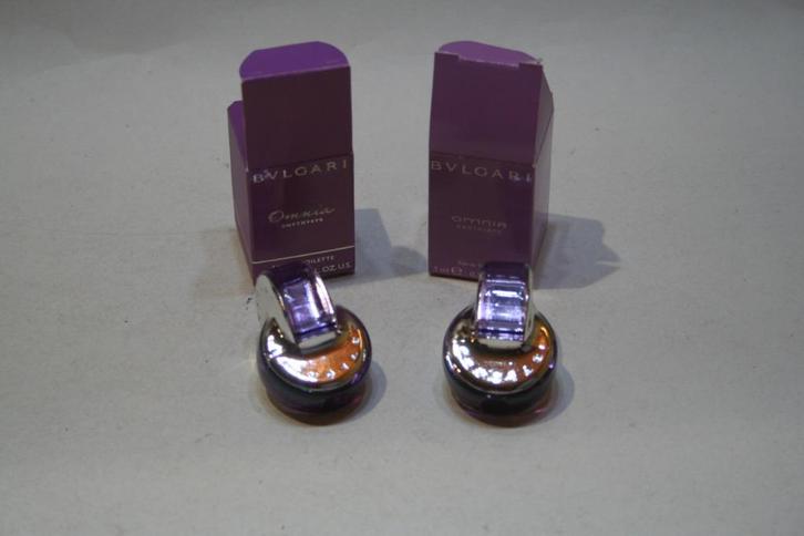 2 Bvlgari Omnia Amnethyste 5ml EdT verschillende opschriften, Verzamelen, Parfumverzamelingen, Nieuw, Miniatuur, Gevuld, Verzenden