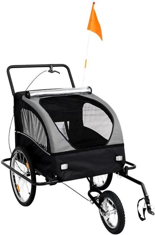 Fietskar Voor Kinderen - 2 in 1 Fietskar En Wandelwagen, Fietsen en Brommers, Fietsaccessoires | Aanhangers en Karren, Nieuw, Kinderkar