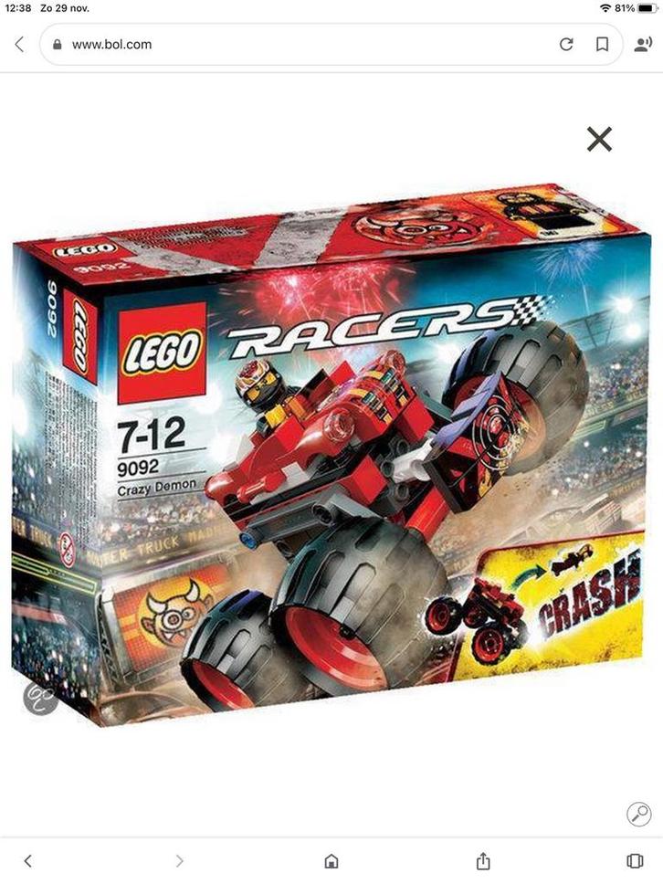 Lego Racers 9092 Crazy Demon, Kinderen en Baby's, Speelgoed | Duplo en Lego, Zo goed als nieuw, Lego, Complete set, Ophalen of Verzenden