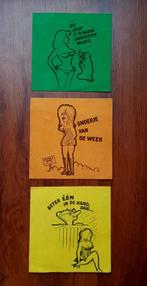 Vintage schunnige Carnaval vilt strijkstickers jaren 70s, Verzenden, Zo goed als nieuw