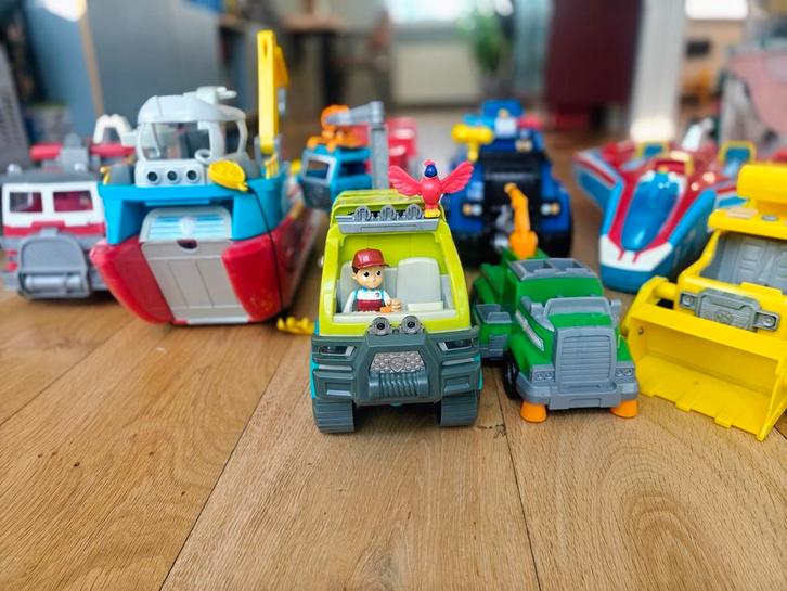 ENORME Paw Patrol Super Set – 9 mega voertuigen!, Kinderen en Baby's, Speelgoed | Speelgoedvoertuigen, Zo goed als nieuw, Ophalen of Verzenden