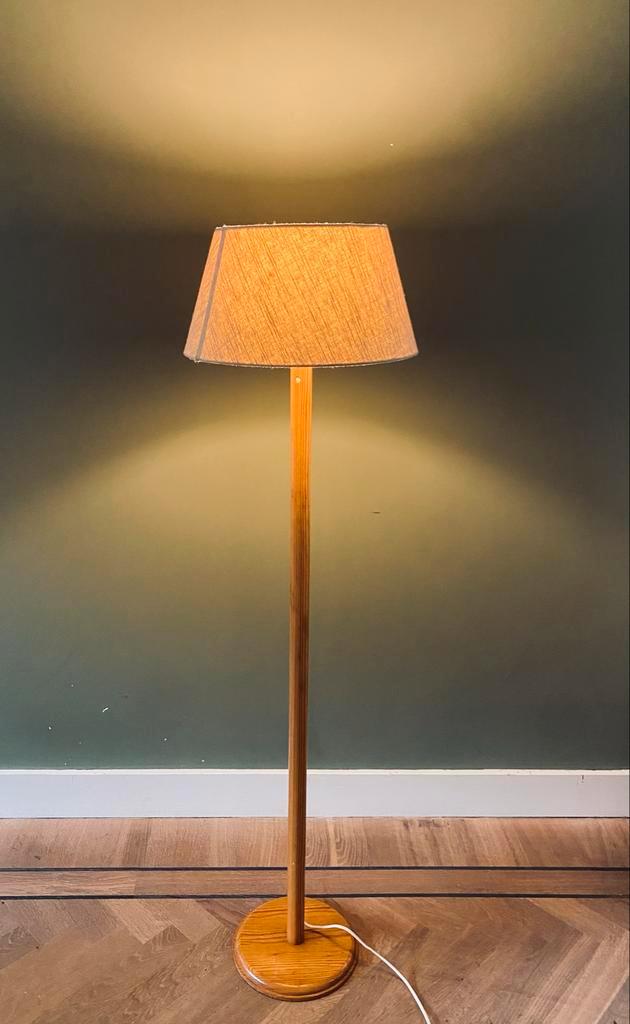 Vintage 70s IKEA 6502 Houten Vloerlamp, Huis en Inrichting, Lampen | Vloerlampen, Gebruikt, 150 tot 200 cm, Hout, Ophalen