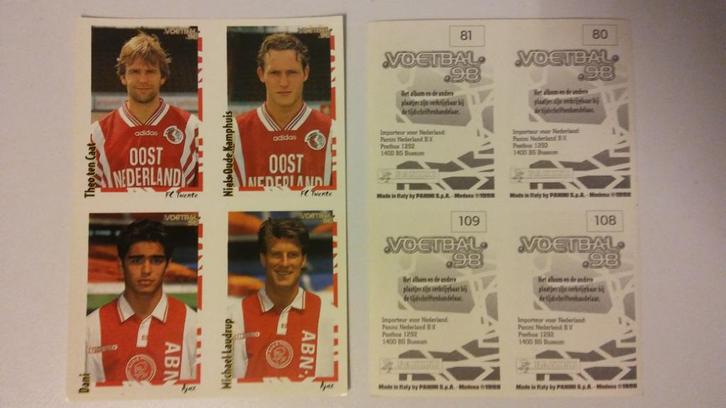 Voetbal 98 1998 Panini Nederland voetbal kaartjes plaatjes, Hobby en Vrije tijd, Verzamelkaartspellen | Overige, Gebruikt, Meerdere kaarten