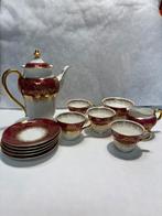 Limoges koffieservies niet compleet wit,rood,goud, Antiek en Kunst, Antiek | Servies los, Ophalen