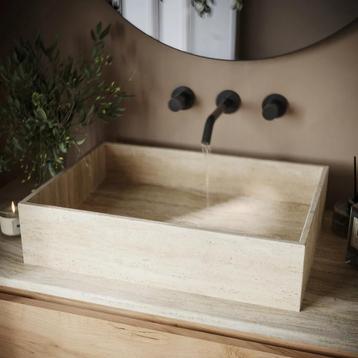 Saniclear white travertin wasbak. beschikbaar voor biedingen