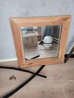 Houten spiegel, Huis en Inrichting, Woonaccessoires | Spiegels, Ophalen, Zo goed als nieuw, Vierkant, Minder dan 100 cm
