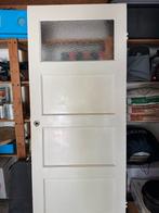 Jaren 30 Binnendeur met Glas, Ophalen, Gebruikt, 80 tot 100 cm, Binnendeur