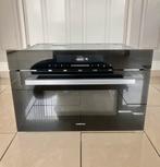 Nette zwarte hoogglans Inventum 3-in-1 inbouw combimagnetron, Zo goed als nieuw, Oven met grill, Inbouw, Draaiplateau