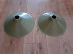 2 vintage groene ikea metalen lampenkappen, Ophalen, Gebruikt, Rond, 25 tot 50 cm