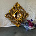 Barokspiegel – Houten lijst goud - 60 x 60 cm -TTM Wonen, 50 tot 100 cm, Minder dan 100 cm, Ophalen of Verzenden, Vierkant