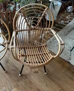 Vintage ROHE Rotan Kinderstoeltje Zwart Metaal 60’s, Ophalen, Gebruikt, Overige typen