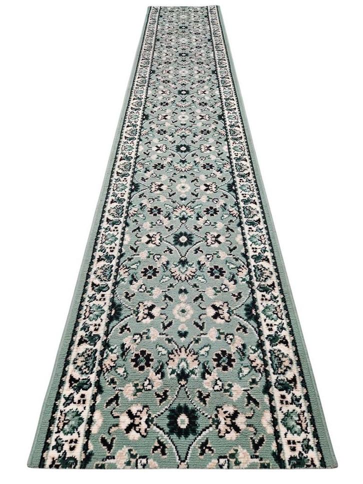 Vintage oosters Persian vloerkleed runner green 58x300cm, Huis en Inrichting, Stoffering | Tapijten en Kleden, Gebruikt, 50 tot 100 cm