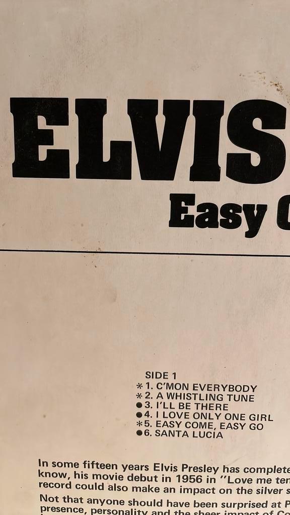 ≥ LP van “ Elvis Presley, Easy Come, Easy Go” — Muziek, Artiesten
