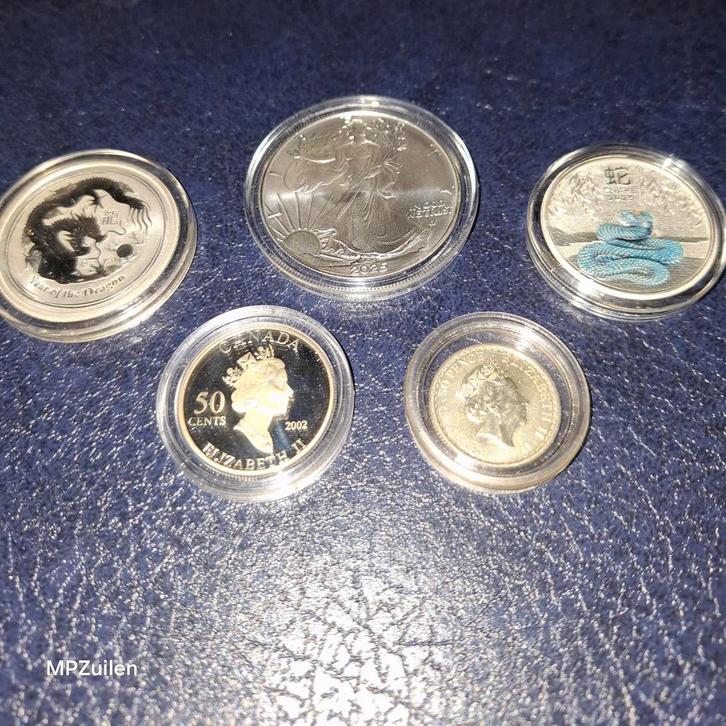Munten Zilver  .. 0.999, Postzegels en Munten, Edelmetalen en Baren, Zilver, Ophalen of Verzenden