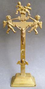 18 de eeuw Vlaams Koperen Kruis Kruisbeeld Corpus Christus, Antiek en Kunst, Ophalen of Verzenden, Koper