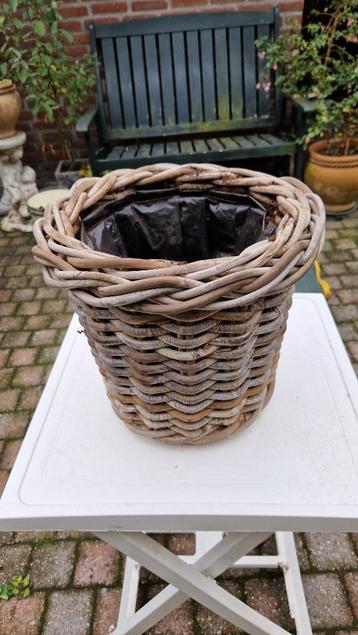 grote rieten bloempot beschikbaar voor biedingen