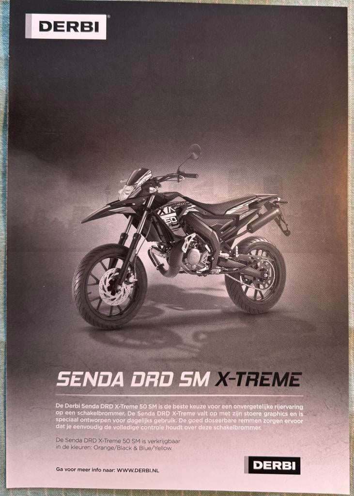 Advertentie 2018 Derby Senda DRD SM X-Treme, Verzenden, Zo goed als nieuw, Motoren