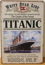 Titanic 10th April white star line metalen reclamebord, Nieuw, Reclamebord, Ophalen of Verzenden