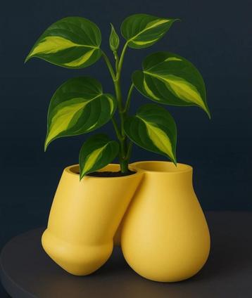 Design vaas plantenpot in geel 3D beschikbaar voor biedingen