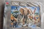 Puzzle afrikaanse dieren giraffe olifant 1000 stukjes, Ophalen of Verzenden, 500 t/m 1500 stukjes, Gebruikt, Legpuzzel