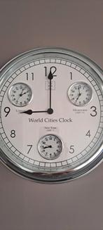 Riviera Maison World Cities Clock, Huis en Inrichting, Woonaccessoires | Klokken, Ophalen, Zo goed als nieuw, Analoog, Wandklok