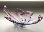 Vintage Murano schaal paars - transparant met stikker, Antiek en Kunst, Antiek | Glas en Kristal, Ophalen of Verzenden