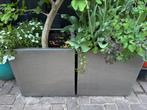 Roestvrijstalen tuinpotten vierkant 2 maal 45/45/45, Ophalen, Gebruikt, Minder dan 60 cm, Vierkant