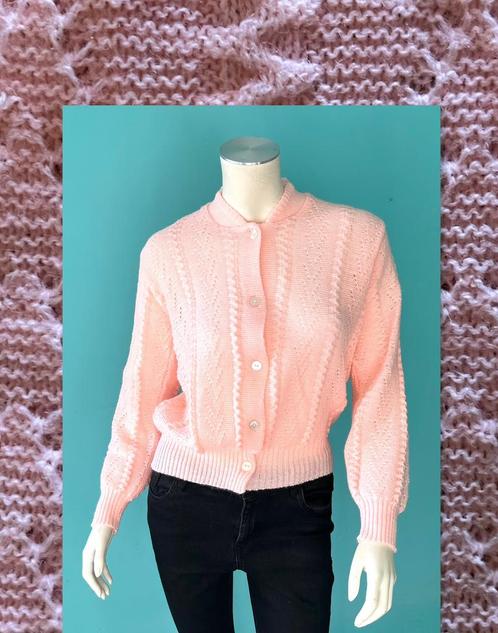 Vintage originele jaren 70 vest lichtroze maat 36, Kleding | Dames, Truien en Vesten, Gedragen, Maat 36 (S), Roze, Verzenden