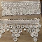 Brocante gehaakte gordijnen - gordijntjes - valletjes, Gebruikt, Wit, 150 tot 200 cm, Ophalen of Verzenden