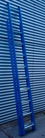 Dubbel uitschuifbare ladder schuifladder 4,45 meter hoog, Ophalen of Verzenden, Zo goed als nieuw