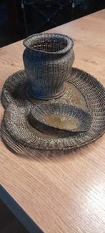 Koper antiek 3 delig gevlochten setje, Ophalen of Verzenden