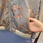 Topman bomber jacket zilver creme "moth" print mt M nr 43436, Grijs, Topman, Maat 48/50 (M), Ophalen of Verzenden