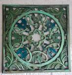 Wandpaneel houtsnijwerk ibiza 60 x 6p cm turquoise blauw, Huis en Inrichting, Woonaccessoires | Wanddecoraties, Ophalen of Verzenden