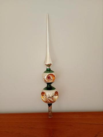 Antieke vintage glazen piek voor in de kerstboom beschikbaar voor biedingen