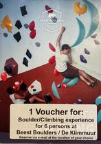 1 Voucher voor Boulder/climbing expierience voor 6 personen, Tickets en Kaartjes, Overige Tickets en Kaartjes, Klimmuur/Beestboulders