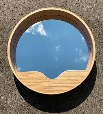 Zuiver Wandspiegel Rond 40 cm Hout Eiken Nieuw beschikbaar voor biedingen