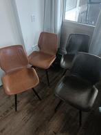 4 eetkamerstoelen imitatie leer - cognac & bruin, Huis en Inrichting, Stoelen, Ophalen, Gebruikt, Bruin, Vier