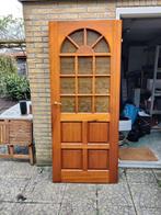 Vintage deur massief hout, Doe-het-zelf en Verbouw, Deuren en Horren, 80 tot 100 cm, Gebruikt, Glas, Ophalen
