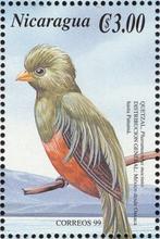 NICARAGUA 19 - Dieren: vogels (quetzal), Ophalen of Verzenden, Postfris