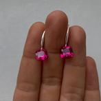 oorbellen zilver 925 robijn, Hangers, Nieuw, Ophalen of Verzenden, Met edelsteen