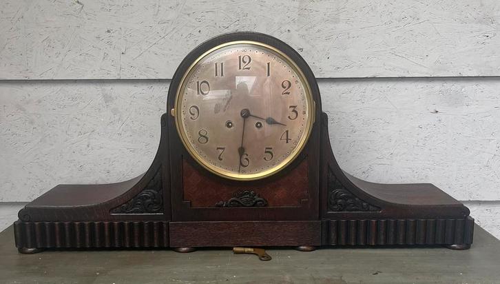 Grote (71cm) antieke Zwarte Woud pendule klok, Antiek en Kunst, Antiek | Klokken, Ophalen